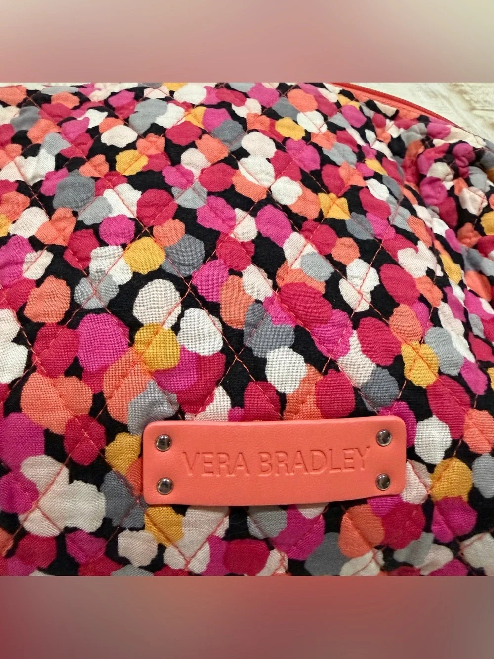 Vera Bradley Pixie Confetti Medium Makeup Bag, Retired
